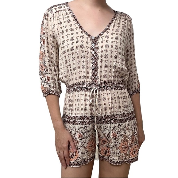 Spell Romper Boho Floral Tassels Festival Summer Dainty Vacation Size Medium - Picture 7 of 7